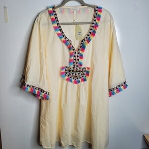Velzera bell boho sleeve tunic dress cover up sz L